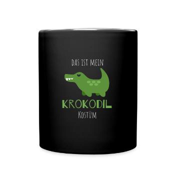 Anti-Fasching Anti-Karneval Kostüm Krokodil - Tasse einfarbig - Schwarz - Vorne