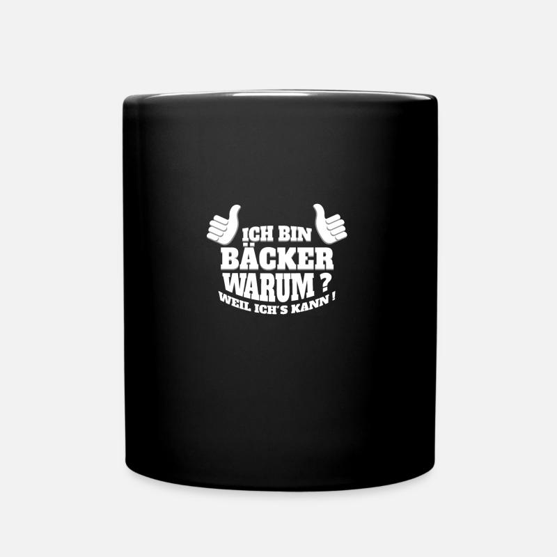 Bäcker Shirt Bäckerei Brot Brötchen - Tasse einfarbig - Schwarz