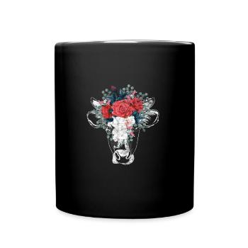 Cow flowers - Full Colour Mug - black - Front