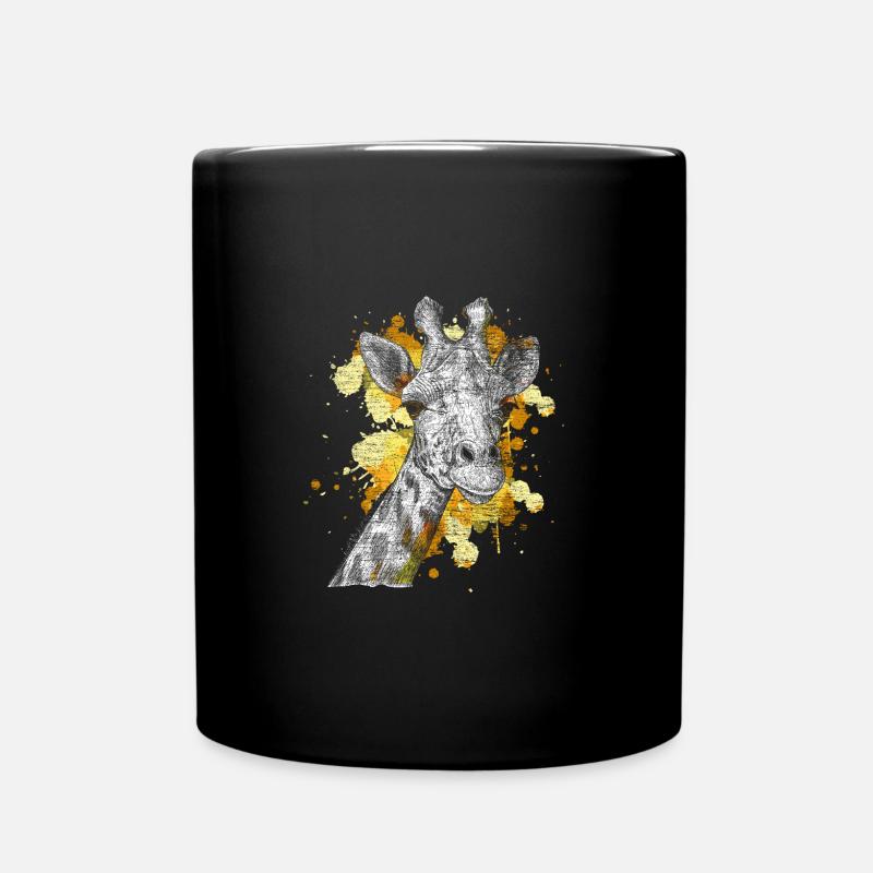 Giraffe Tier - Tasse einfarbig - Schwarz