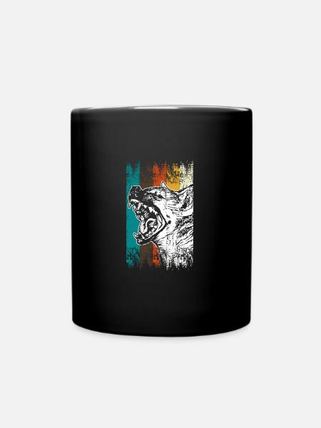 Retro Hyäne Afrika - Tasse einfarbig - Schwarz