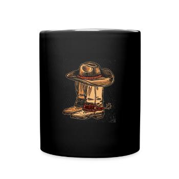 Cowboy cowboy boots cowboy hat - Full Colour Mug - black - Front