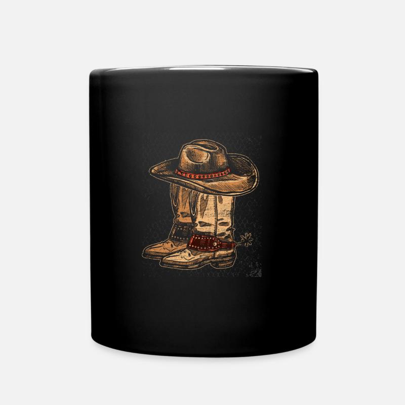 Cowboy Pferd Geschenk - Tasse einfarbig - Schwarz