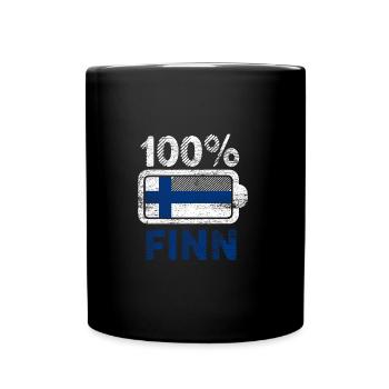 Finnland Finne Batterie - Tasse einfarbig - Schwarz - Vorne
