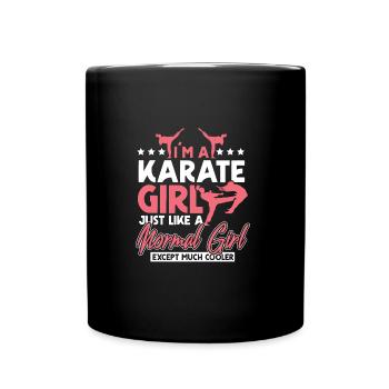 Karaté fille - Mug uni - noir - Devant