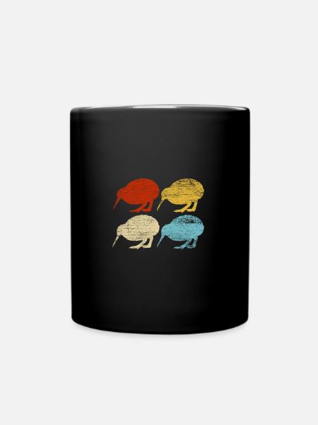 Retro Kiwi Neuseeland - Tasse einfarbig - Schwarz