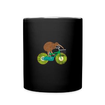 Kiwi Fahrrad - Tasse einfarbig - Schwarz - Vorne