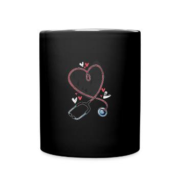 Stethoscope heart - Full Colour Mug - black - Front