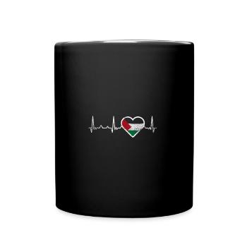 Battement de coeur en Palestine - Mug uni - noir - Devant
