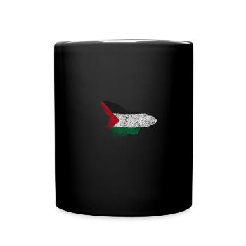 Drapeau papillon Palestine - Mug uni - noir - Devant