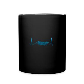 Avion battement de coeur avion - Mug uni - noir - Devant