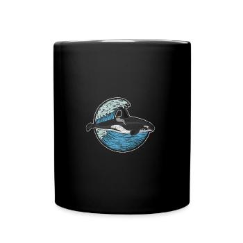 Orca Wal Meer - Tasse einfarbig - Schwarz - Vorne