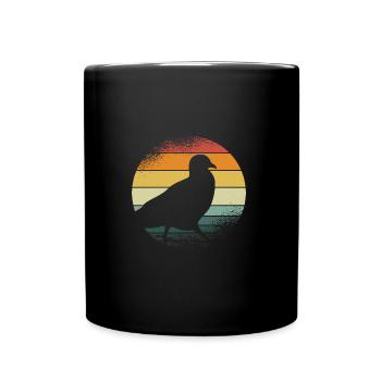 Pigeon rétro - Mug uni - noir - Devant