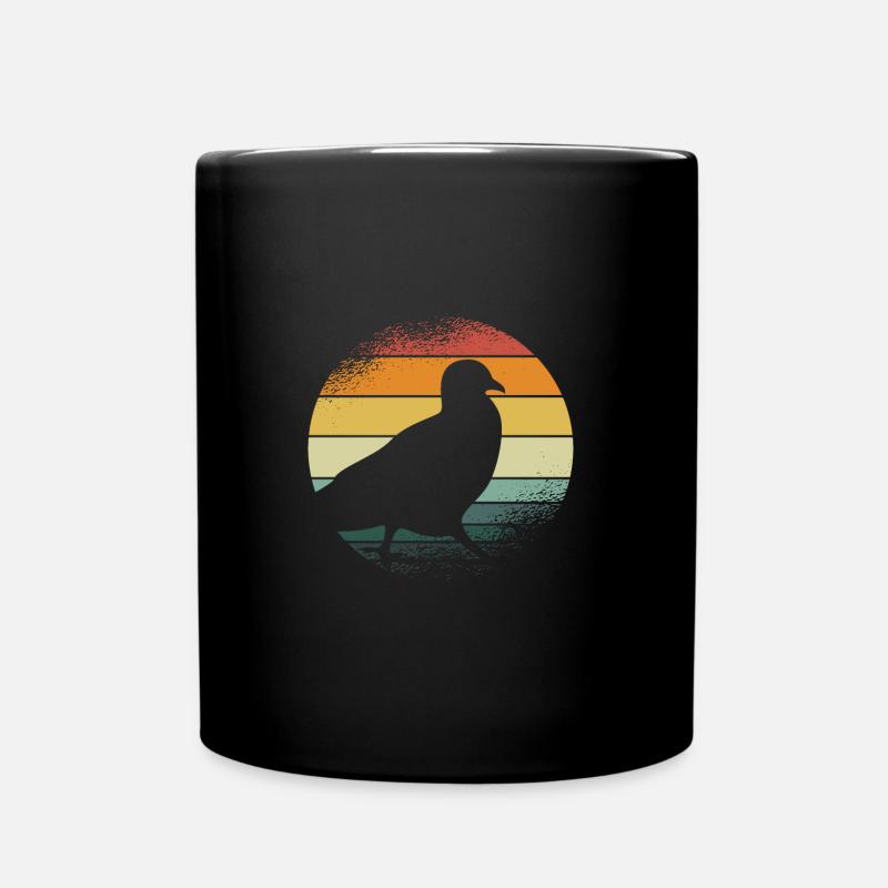 Retro Taube - Tasse einfarbig - Schwarz