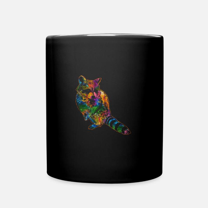 Waschbär - Tasse einfarbig - Schwarz