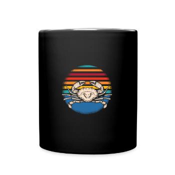 Retro Krebs - Tasse einfarbig - Schwarz - Vorne