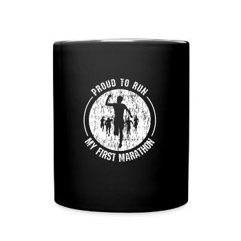 Marathon first. Proud of first marathon - Full Colour Mug - black - Front
