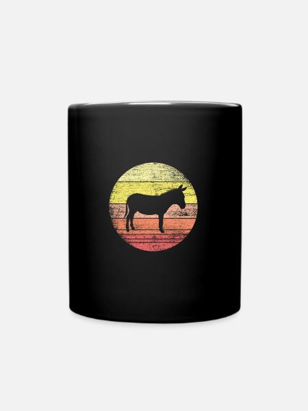 Retro Esel - Tasse einfarbig - Schwarz