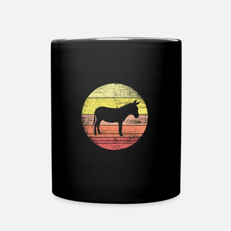 Retro Esel - Tasse einfarbig - Schwarz