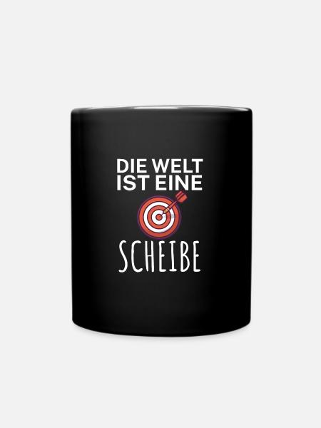 Die Welt ist eine Scheibe - Tasse einfarbig - Schwarz
