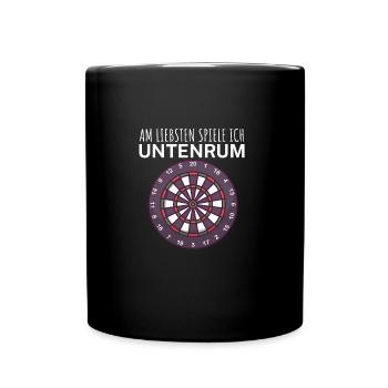 Am liebsten spiele ich Untenrum - Tasse einfarbig - Schwarz - Vorne