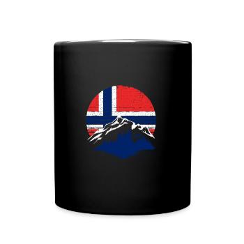 Norwegen Skandinavien Geschenk - Tasse einfarbig - Schwarz - Vorne