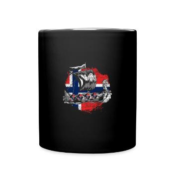 Norwegen Oslo Flagge - Tasse einfarbig - Schwarz - Vorne