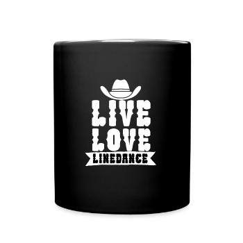 Live love linedance - Tasse einfarbig - Schwarz - Vorne