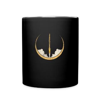 Clarinet moon clarinetist - Full Colour Mug - black - Front