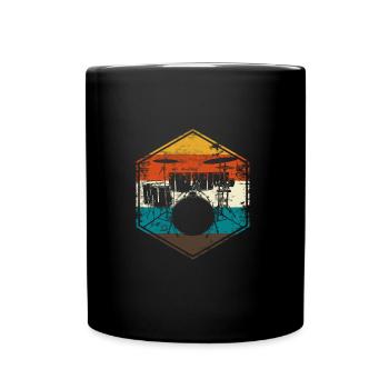Retro drums - Full Colour Mug - black - Front
