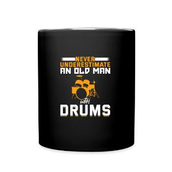 Drums old man - Full Colour Mug - black - Front