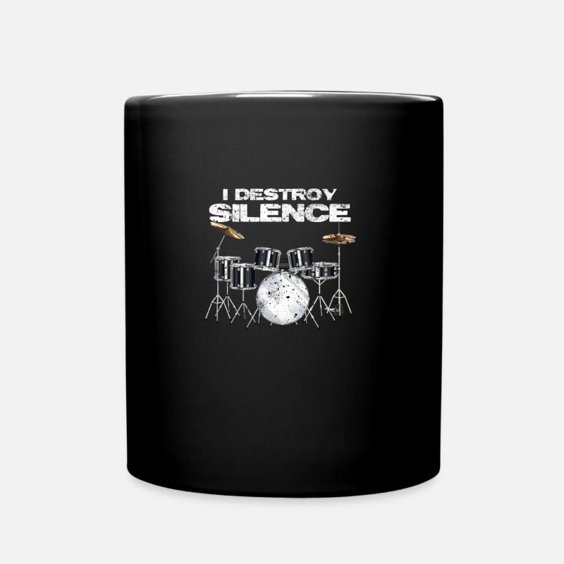 Schlagzeug - Tasse einfarbig - Schwarz