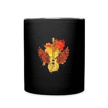 Gitarre Musiker Musik - Tasse einfarbig - Schwarz - Vorne