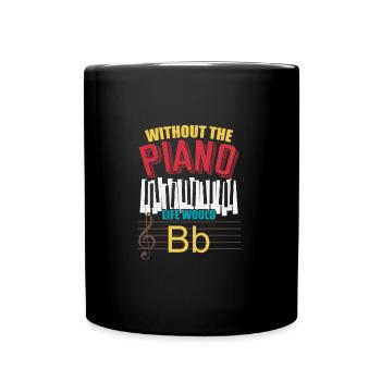 Piano Musikinstrument - Tasse einfarbig - Schwarz - Vorne