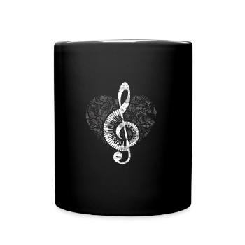 Musique de coeur de piano - Mug uni - noir - Devant
