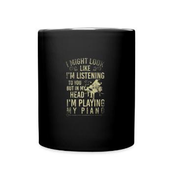 Piano player musician piano - Full Colour Mug - black - Front