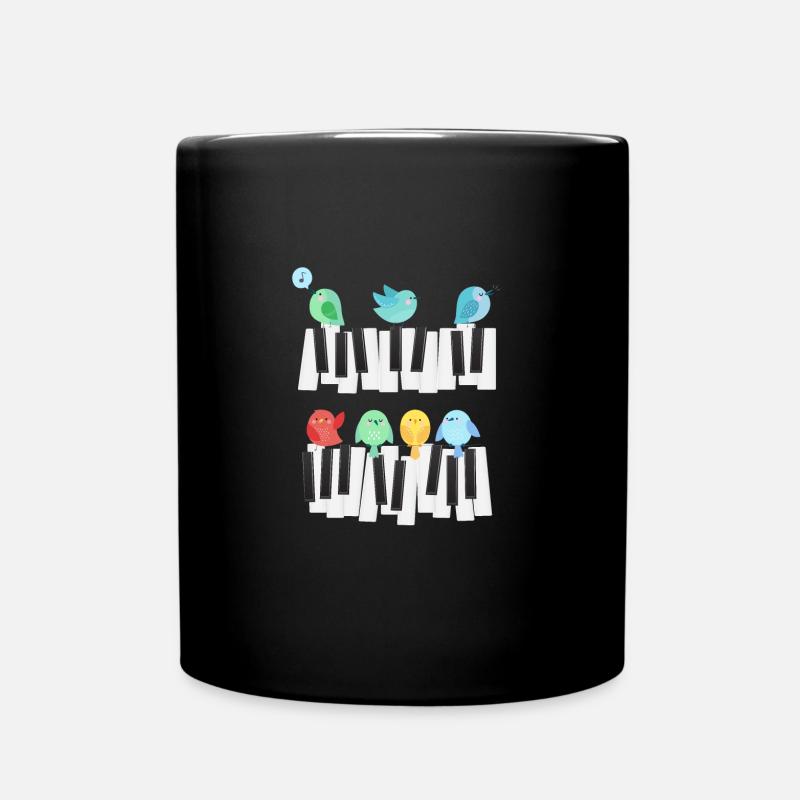 Piano Vogel - Tasse einfarbig - Schwarz