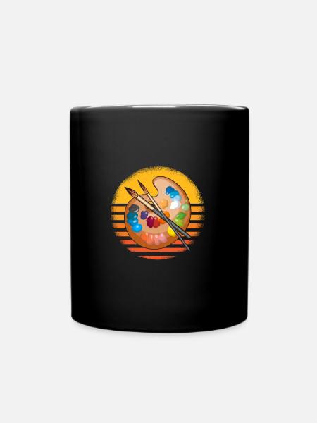 Peinture rétro - Mug uni - noir