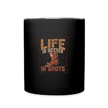 Cowboy Country - Tasse einfarbig - Schwarz - Vorne