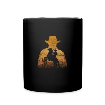 Chapeau de cowboy cowboy - Mug uni - noir - Devant