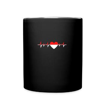 Indonésie Coeur - Mug uni - noir - Devant