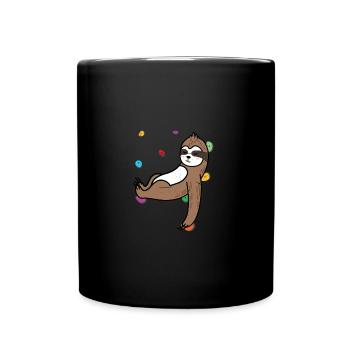 Klettern Bergsteiger Faultier - Tasse einfarbig - Schwarz - Vorne