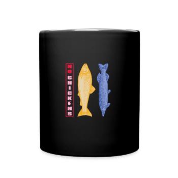 Fisch Fischen - Tasse einfarbig - Schwarz - Vorne