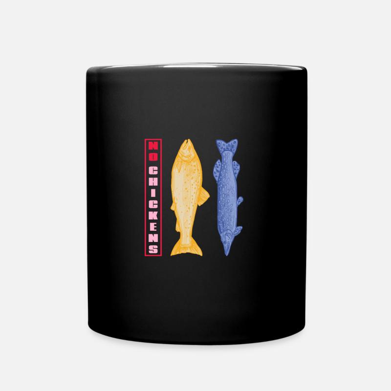 Fisch Fischen - Tasse einfarbig - Schwarz