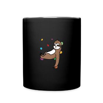Klettern Faultier - Tasse einfarbig - Schwarz - Vorne