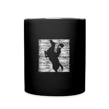 Cowboy Pferd Cowboystiefel - Tasse einfarbig - Schwarz - Vorne
