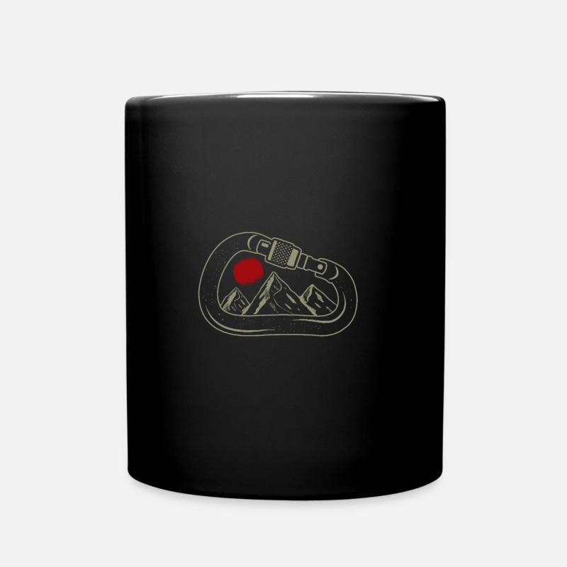 Klettern Bergsteigen Karabiner - Tasse einfarbig - Schwarz