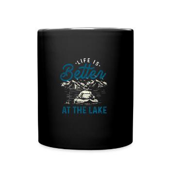 Pêche pêcheur lac - Mug uni - noir - Devant