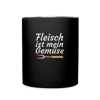 Fleisch ist mein Gemüse - Tasse einfarbig - Schwarz - Vorne