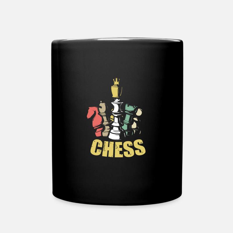 Chess King Chess Queen Chessmaster Chess Retro - Mug uni - noir